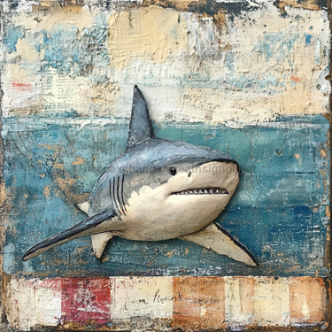 Nautical Sign, Shark Sign, DCO-02587, Sign For Wreath, 10x10